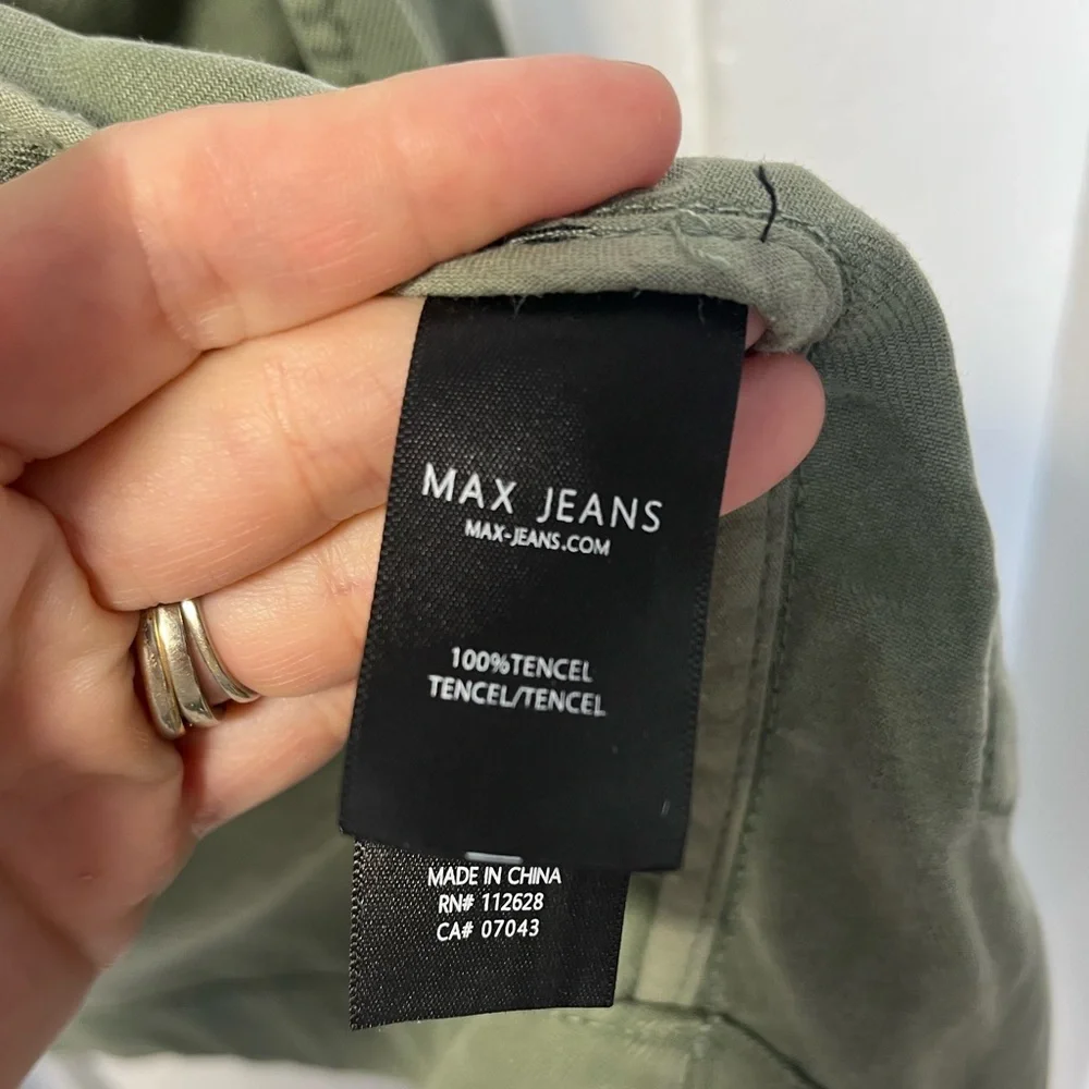 NWT Max Jeans green sleeves tencel cargo style vest size medium - Picture 5 of 9